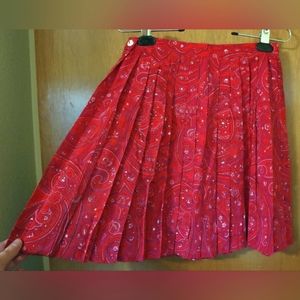 Vintage 90s Adrienne Vittadini 100% SILK Paisley Pleated Skirt - Size 6